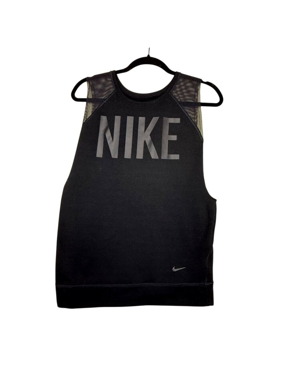 Nike Dri-Fit Black Sleeveless Tank With Mesh Shoulders Women's Sz Small